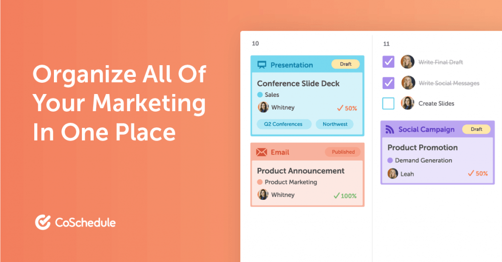 Coschedule, a project management tool