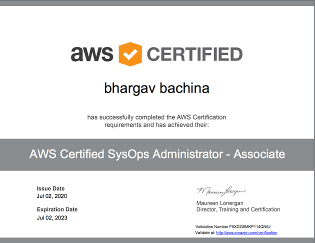 AWS Certified SysOps Administrator 