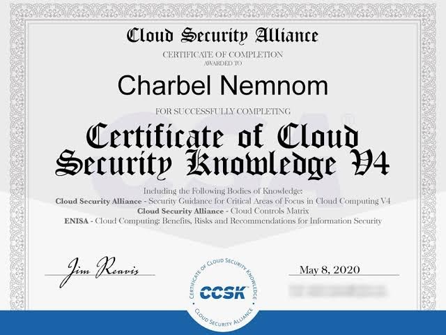 Certificate of Cloud Security Knowledge